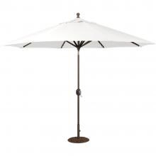 Galtech 11 Ft. Lighted Octagonal Aluminum Patio Market Umbrella W/ Crank Lift And Auto Tilt - Antique Bronze Frame W/ Sunbrella Canvas Natural Canopy