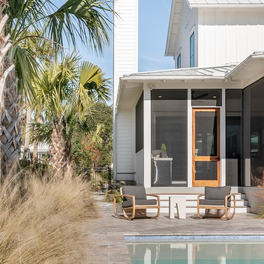 Teak + Table Capri Rocker in Granite - Rockers by Pool - Lifestyle thumbnail