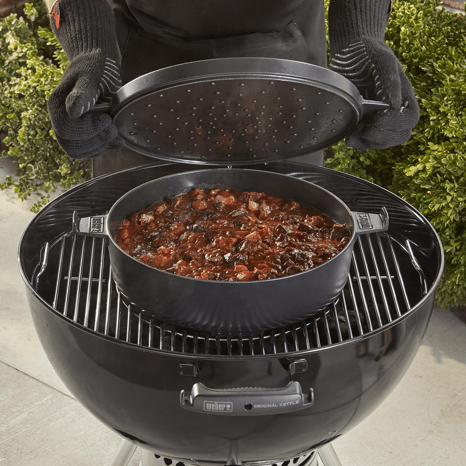 Weber 8859 Dutch Oven Duo 7.25-Quart Cast Iron Dutch Oven - Dutch Oven Cooking thumbnail