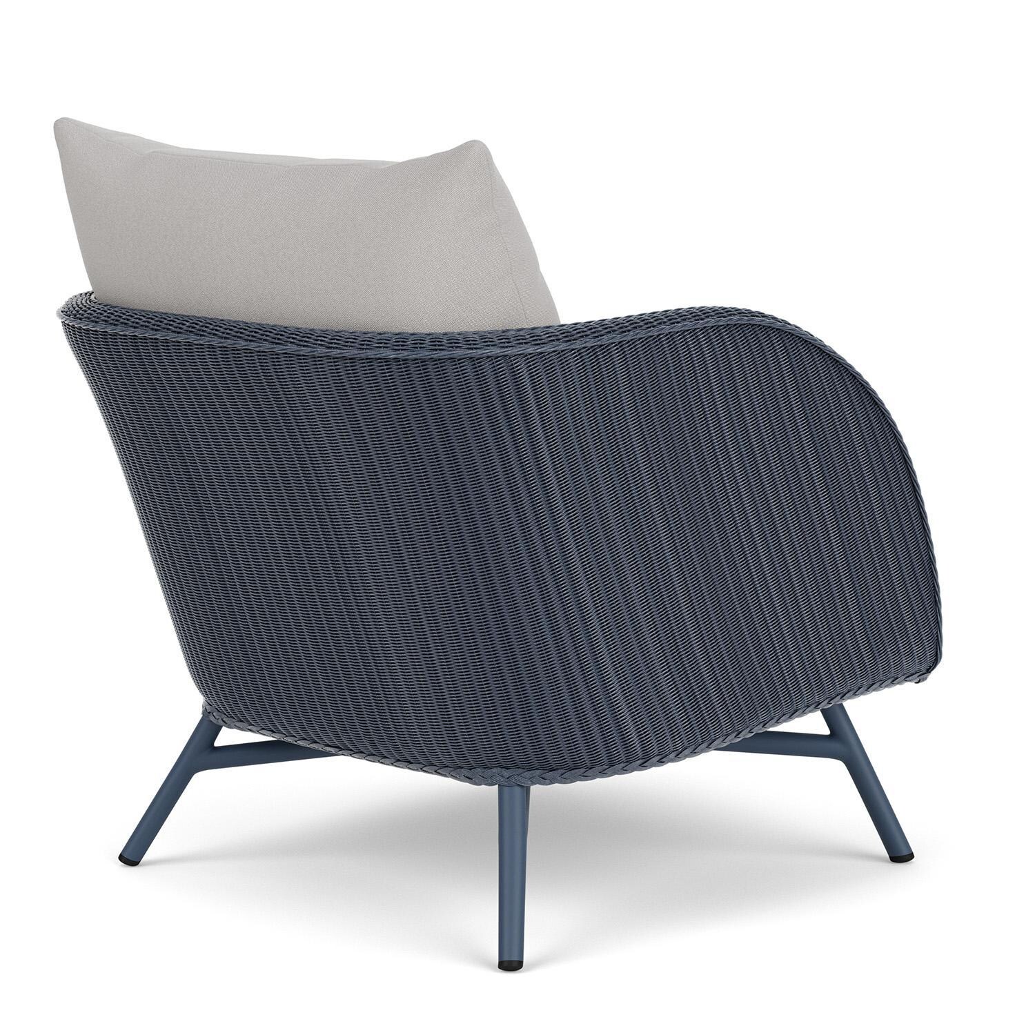 Lloyd Flanders Essence Lounge Chair W/Tundra Dove Fabric - Denim Blue Finish - Back Right thumbnail