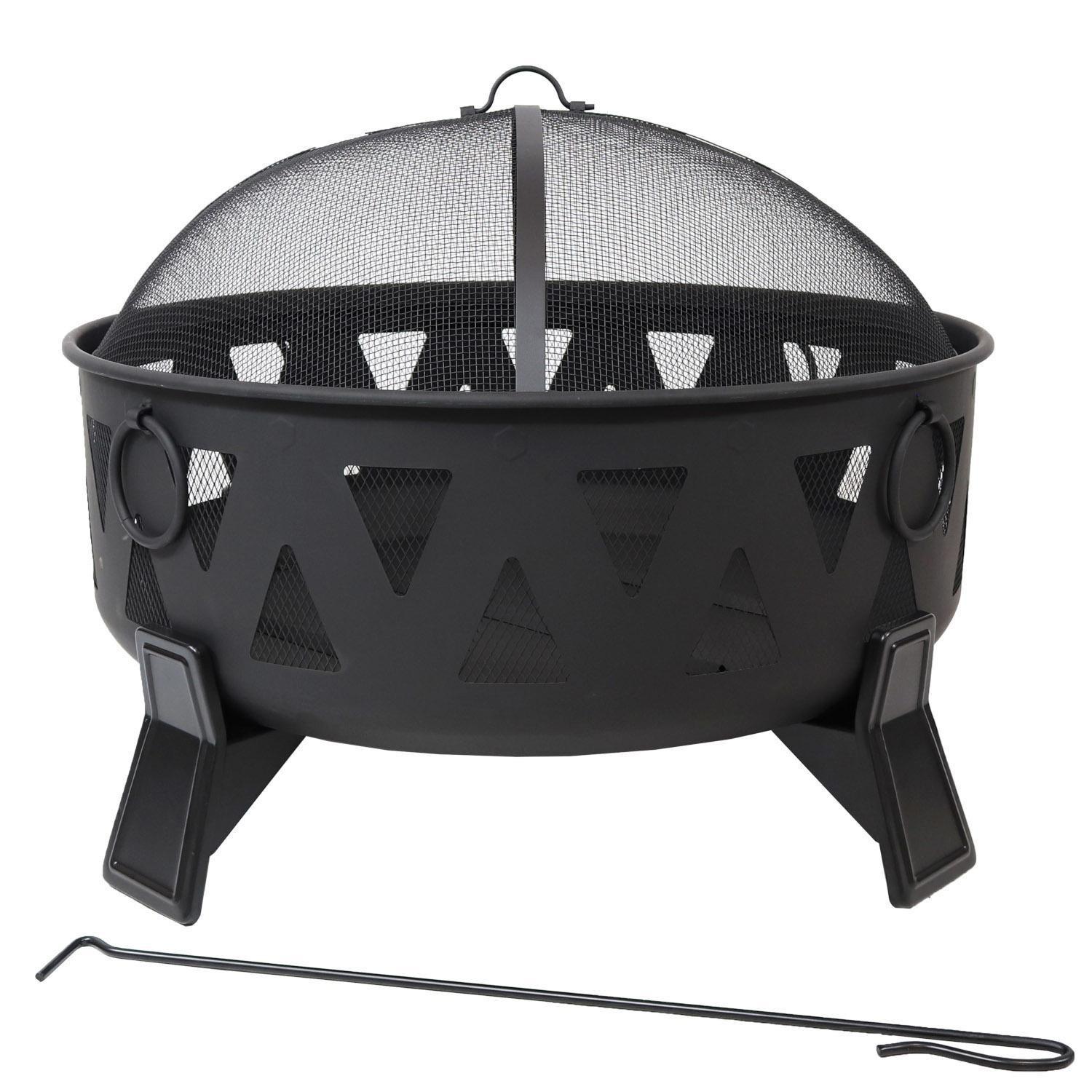 Ultimate Patio 34-Inch Steel Nordic-Inspired Wood Burning Fire Pit - Front View thumbnail