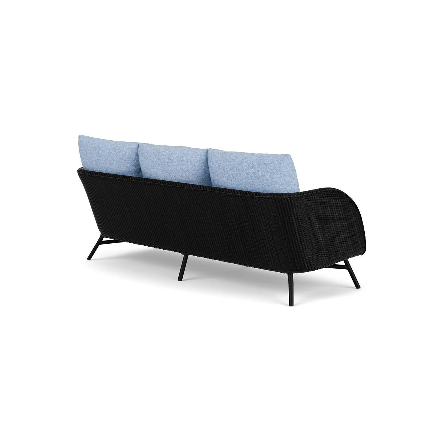 Lloyd Flanders Essence Sofa W/Demo Skyway Fabric - Ebony Finish - Back Right thumbnail