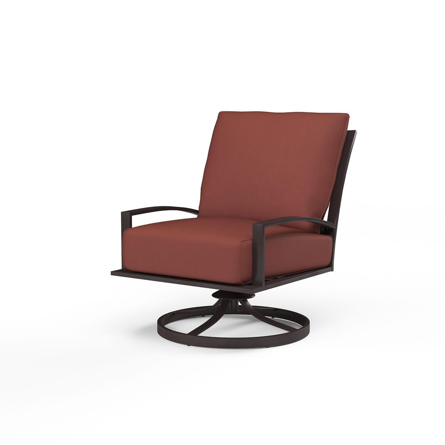 La Jolla Aluminum Patio Swivel Rocker Club in Canvas Henna w/ Self Welt By Sunset West - Display - White Background thumbnail