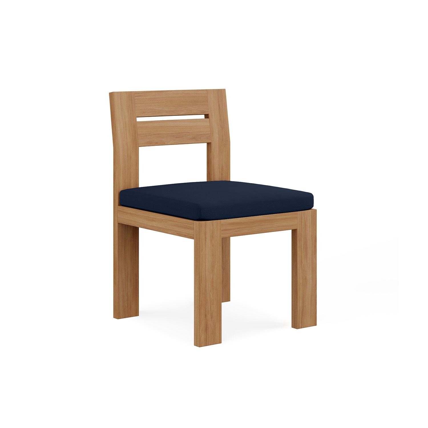 Bellawood Teak Dining Side Chair in Indigo by Lakeview Outdoor Designs - Angled - White Background thumbnail