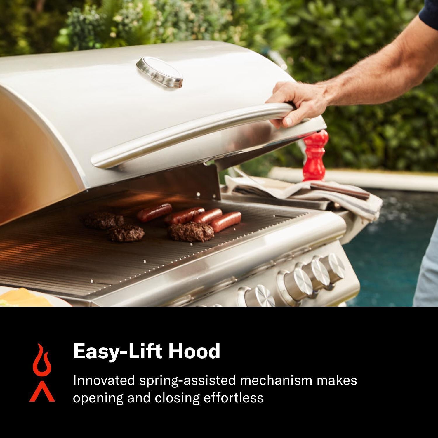 Blaze BLZ-4LTE3MG-LP Marine Grade Freestanding Propane Grill - Easy-Lift Hood - Detail thumbnail