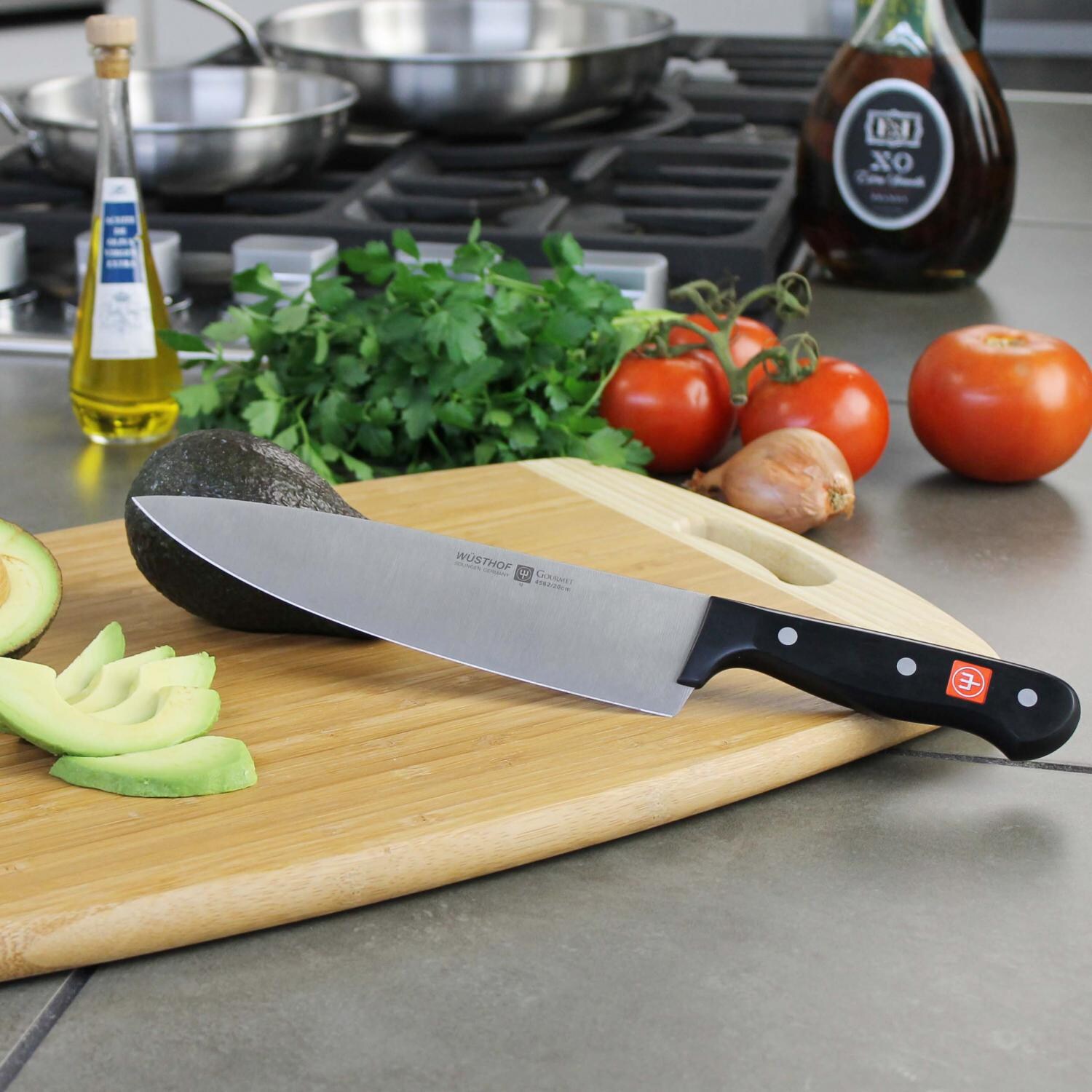 Wusthof Gourmet 8-Inch Chefs Knife - In Use thumbnail