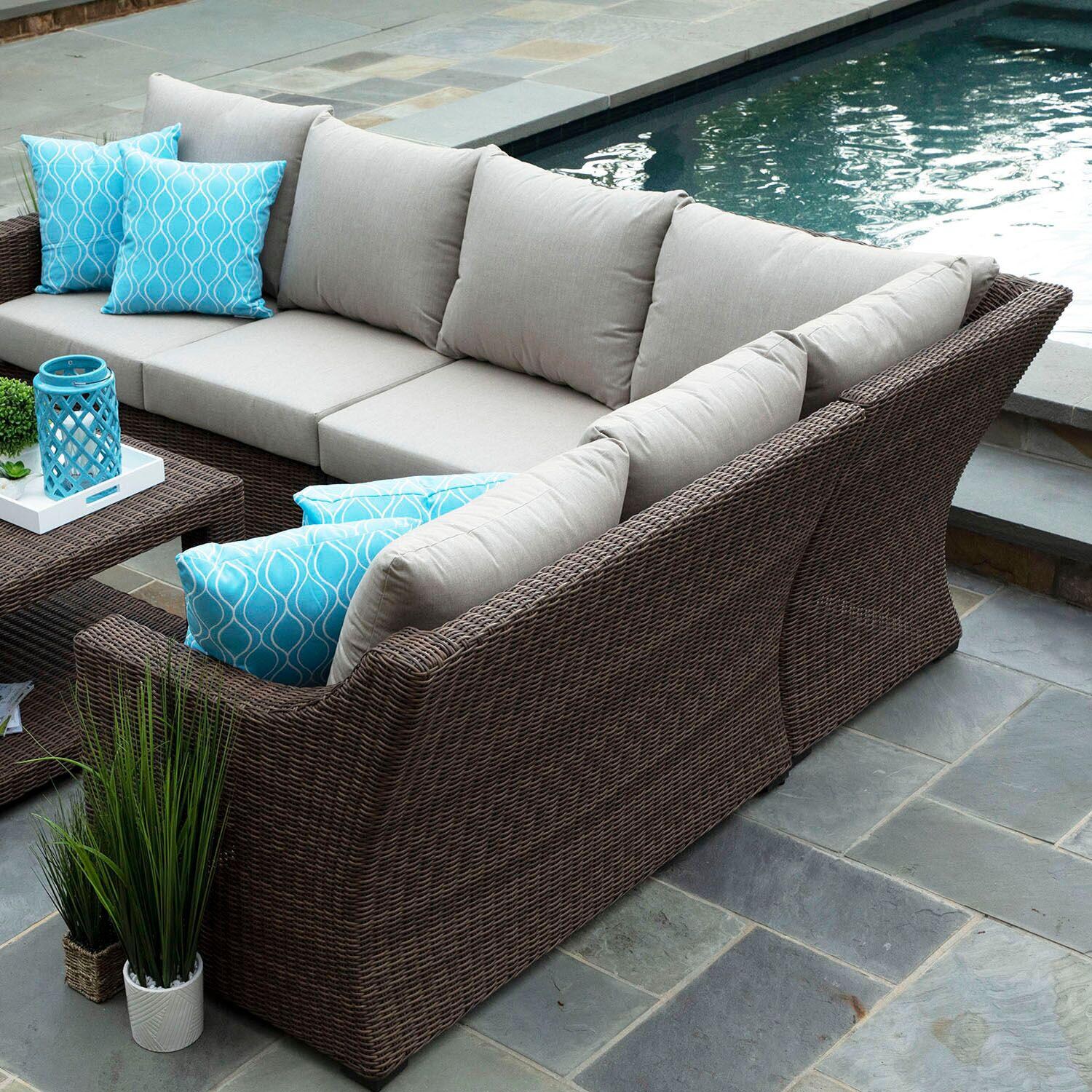 Alder 5 Piece Wicker Sectional Set by Canopy Home and Garden - Back View thumbnail