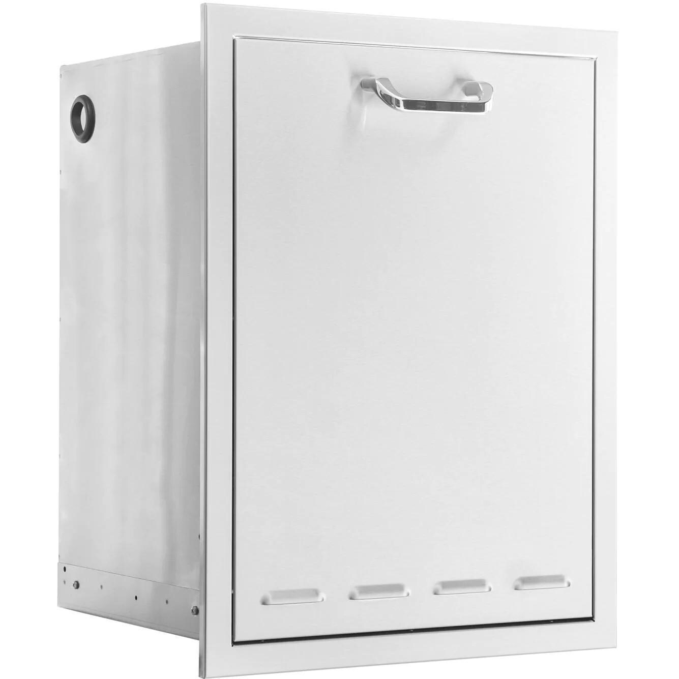 BBQGuys Signature 20-Inch Stainless Steel Roll-Out Trash or Propane Tank Drawer - Angled View - White Background thumbnail