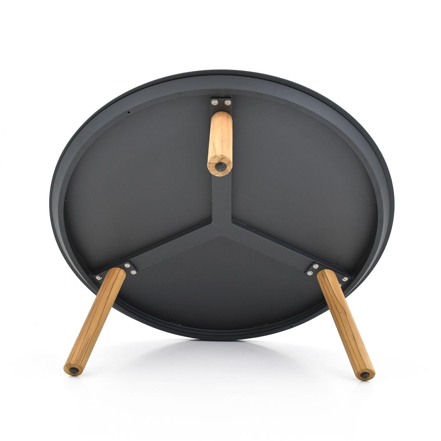 Madison Bay 13 Inch Teak Outdoor Coffee Table by Lakeview Outdoor Designs - Bottom View - White Background thumbnail