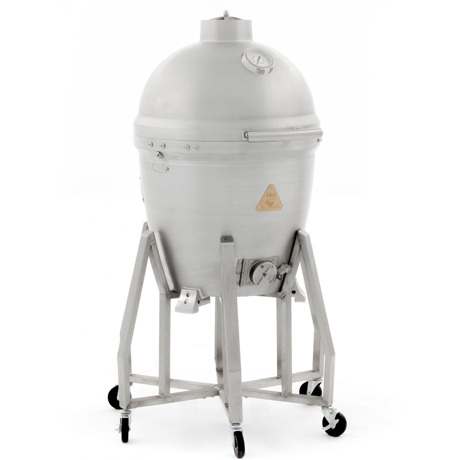 Blaze - BLZ-20-KAMADO - 20-Inch Cast Aluminum Kamado Grill W/ Stainless Steel Cart - Angled View thumbnail