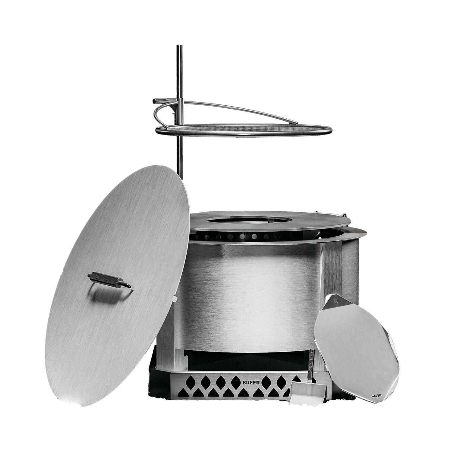 X Series 24 Inch Round Stainless Steel Wood-Burning Fire Pit in Stainless Steel by Breeo