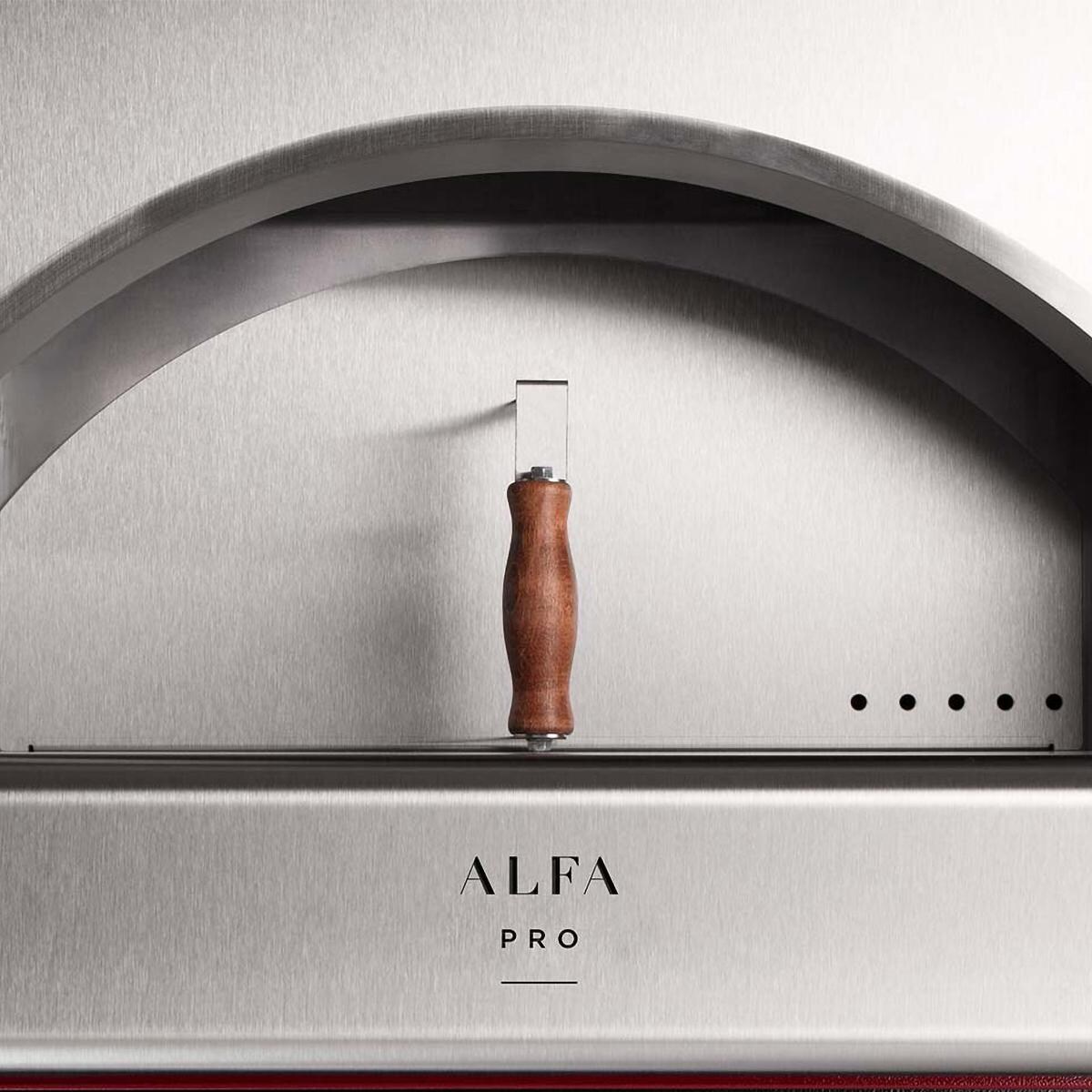 Alfa Pro Quick 47-Inch Outdoor Wood-Fired Pizza Oven - Oven Door Close-Up thumbnail