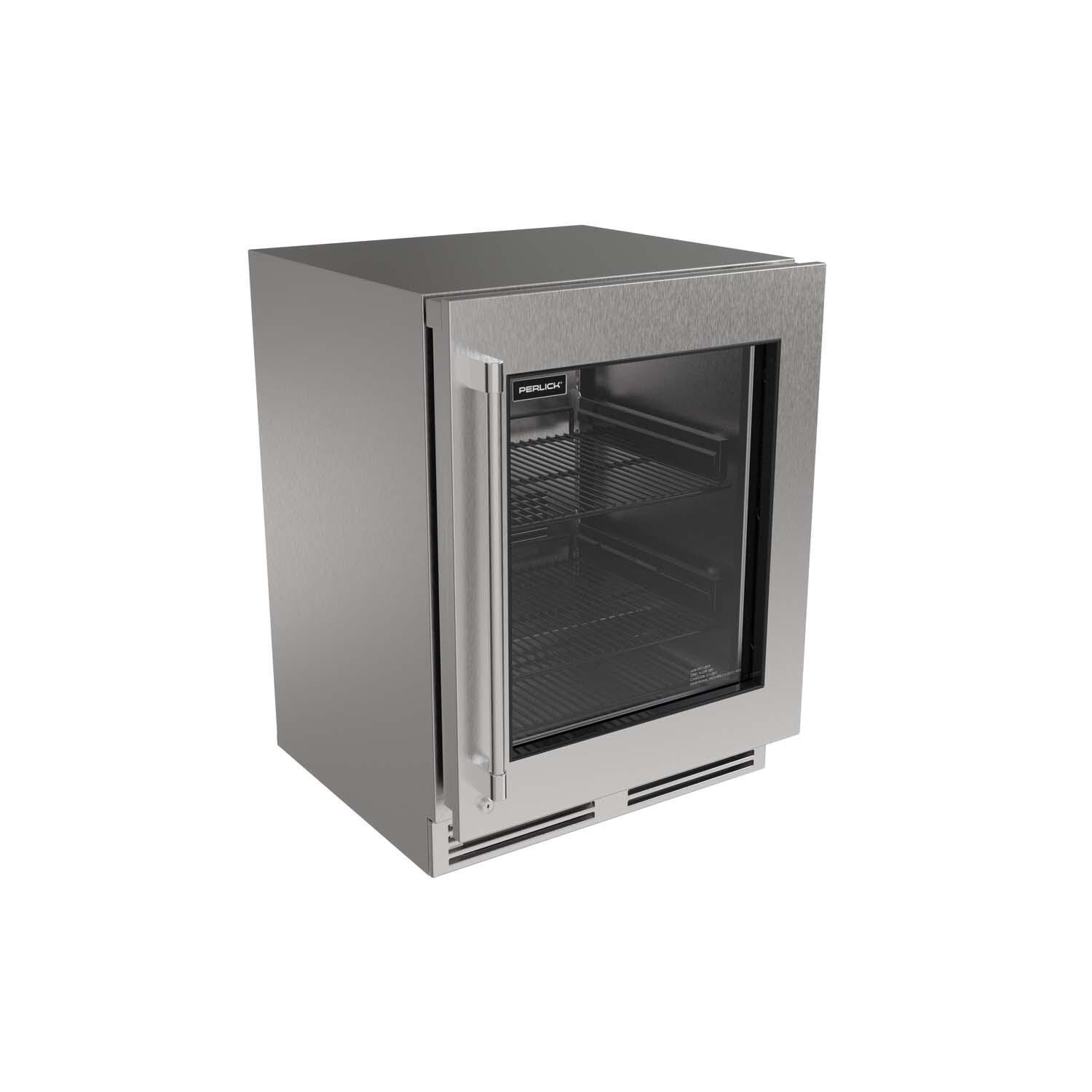 Perlick G5RE24GA G5 Core 24-in 4.5 Cu. Ft. ADA Refrigerator w/ Panel Ready Glass Door - White Background thumbnail