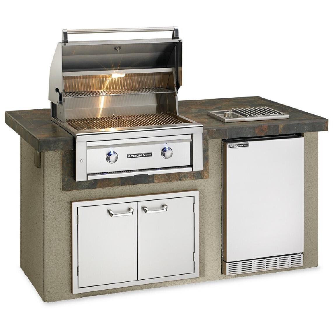 Sedona By Lynx BBQ Island With 30-Inch Natural Gas Grill - Open thumbnail