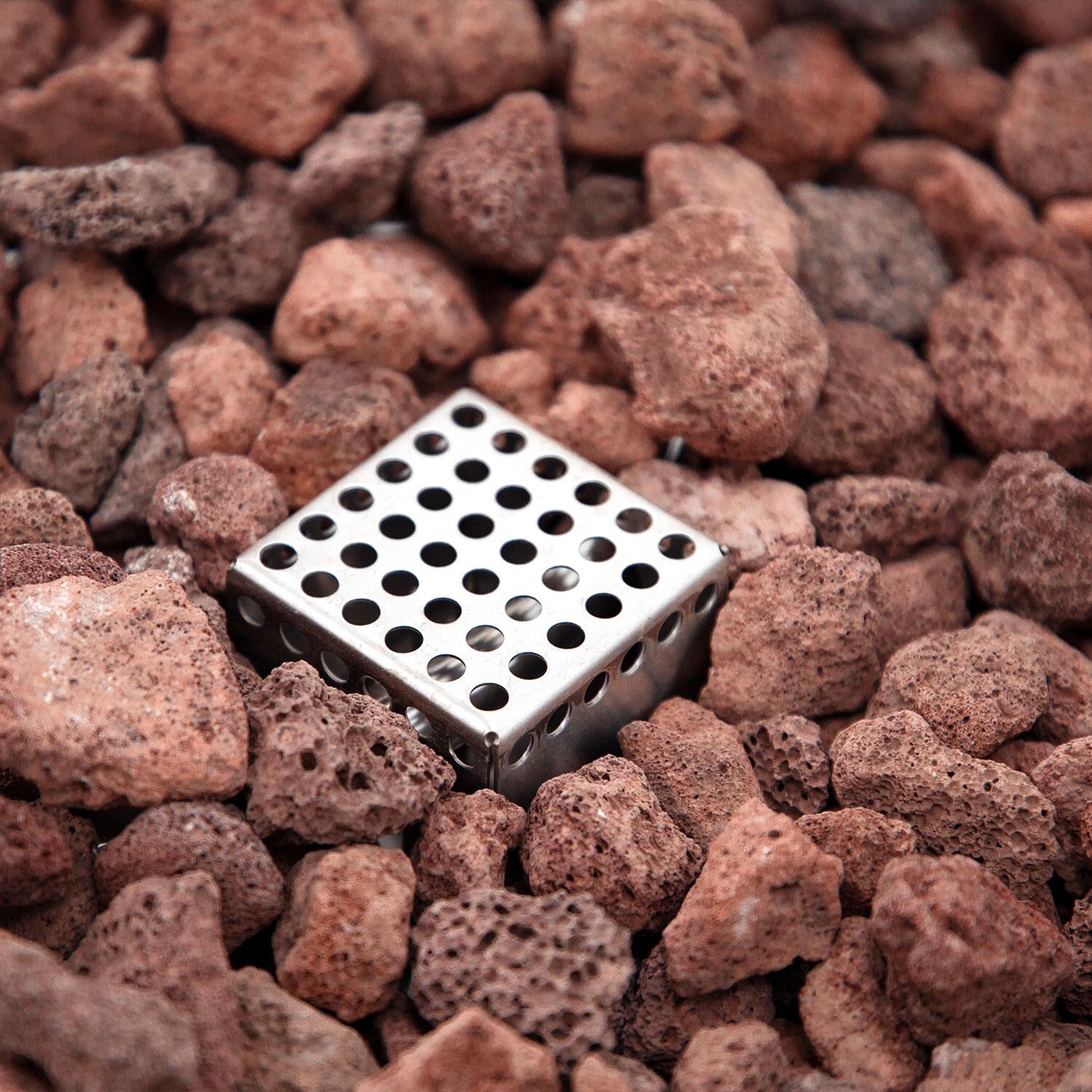 Elementi OFG420DG-LP Rose Bowl 48-in Liquid Propane Concrete Fire Pit in Dark Grey - Lava Rocks w/ Ignite System - Detail thumbnail