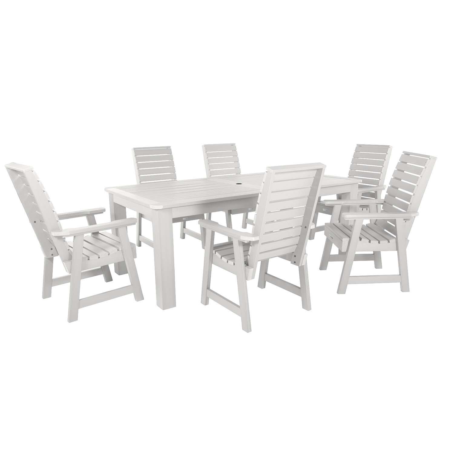 Elm Pointe 7 Pc Recycled Plastic Dining Set In White by Lakeview - White Background thumbnail