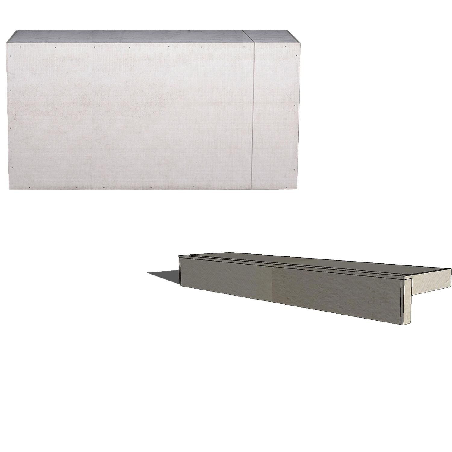 Universal 72-Inch Outdoor Kitchen Filler Cabinet And Universal 72-Inch Ready To Finish Overhang Raised Bar - Display - White Background thumbnail