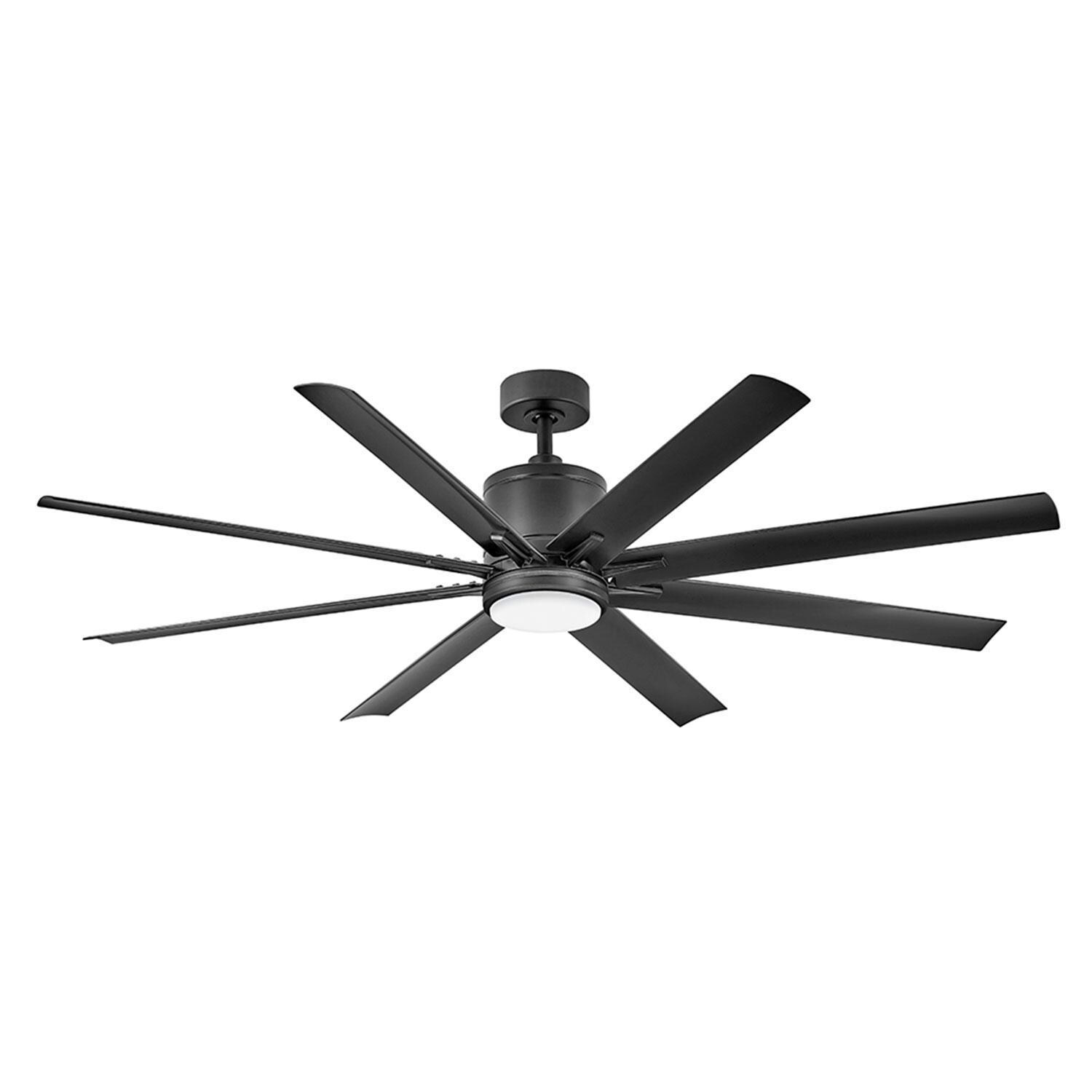 Hinkley Lighting Vantage 66-in Indoor / Outdoor LED Smart Ceiling Fan - Matte Black - 907166FMB-LWD