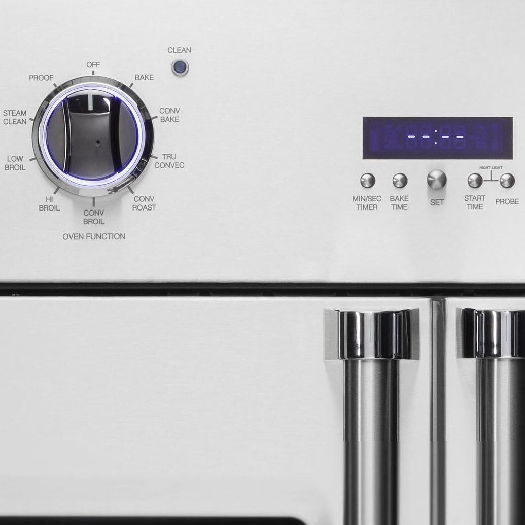 Viking Professional 7 Series 30-Inch Built-In French Door Convection Electric Oven - Close-up of Controls thumbnail