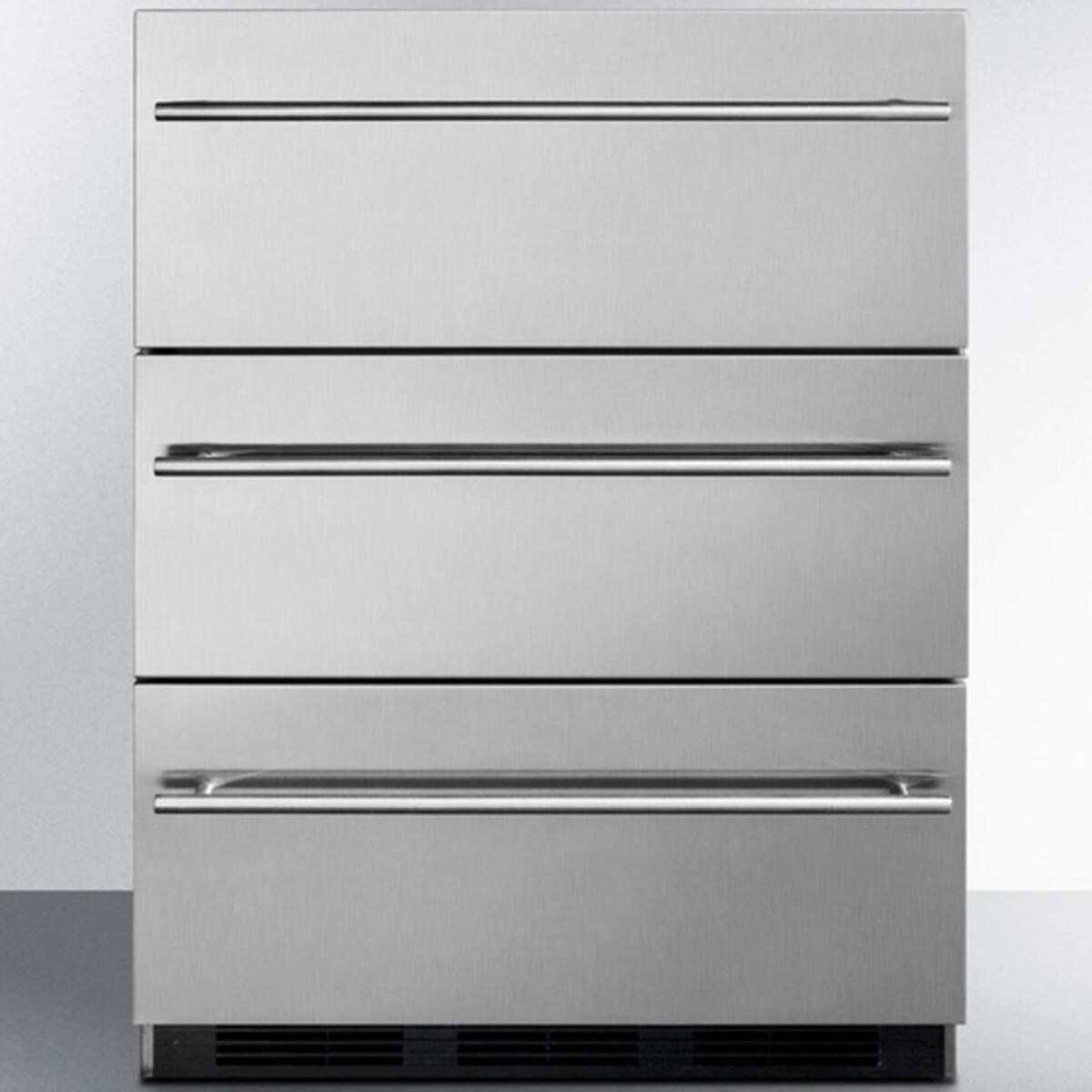 Summit Commercial SP6DSSTBOS7THINADA 24-Inch 3.1 Cu. Ft. ADA Compliant Outdoor Rated Refrigerator Drawers With Professional Handles - Front thumbnail