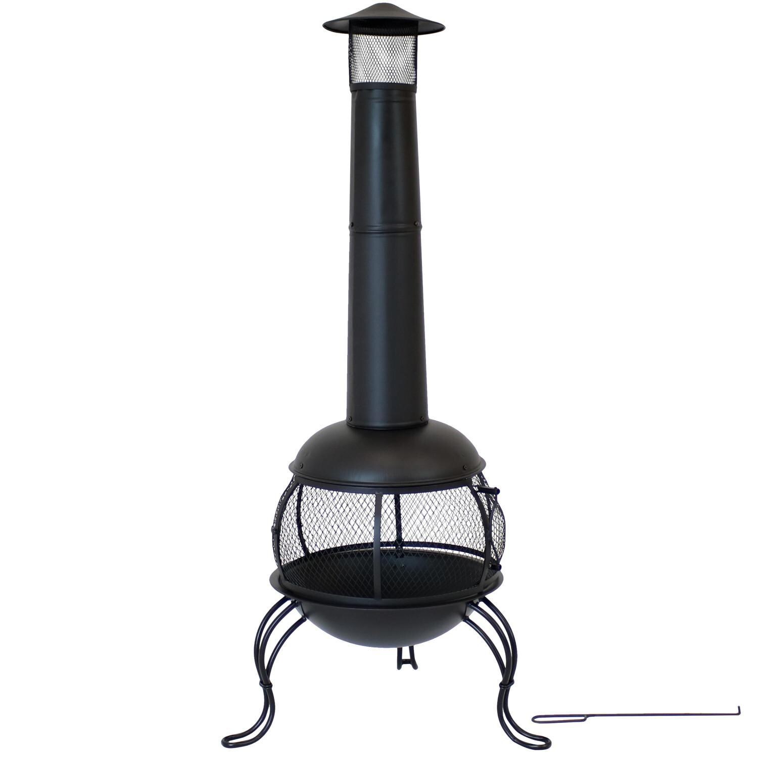 Ultimate Patio 66-Inch Steel Wood Burning Chiminea - Front View thumbnail