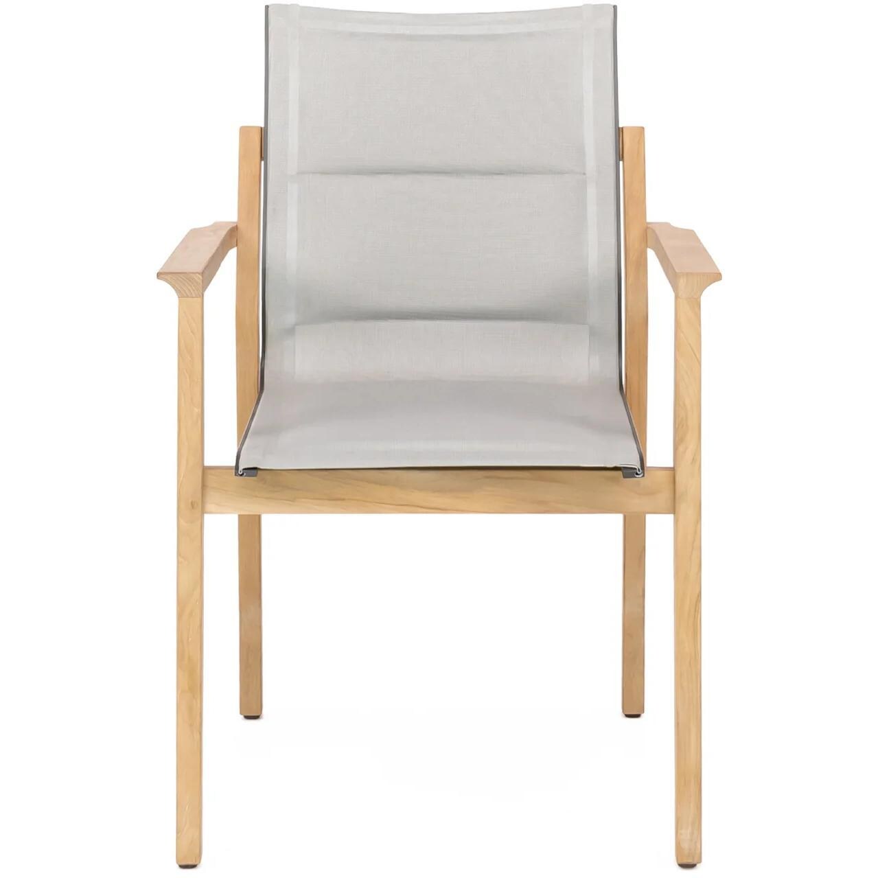 Barbados Stacking Teak Dining Chair in Grey By Teak + Table