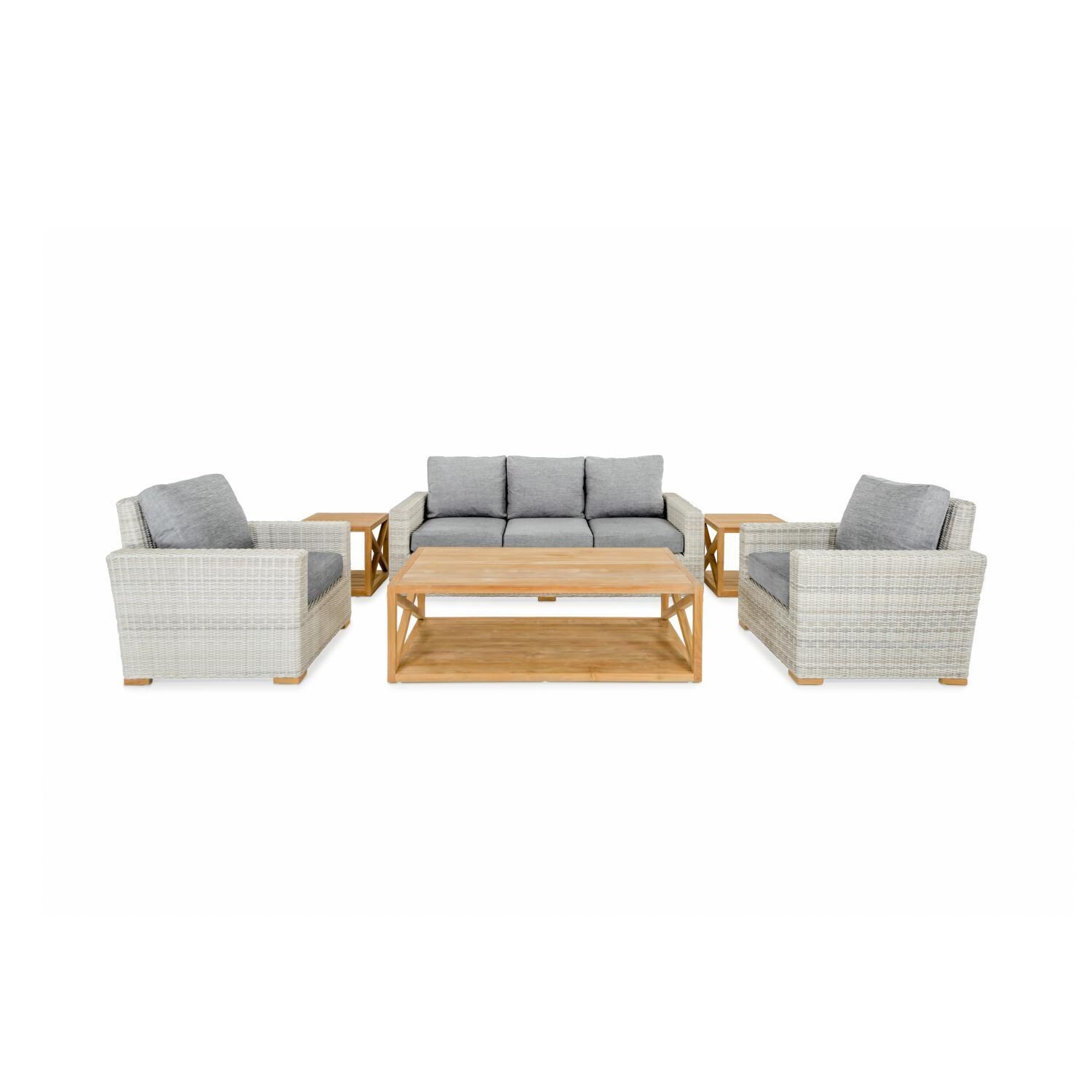 Oyster Bay Sofa/Clubs 6 Piece Lounge Set in Granite By Teak + Table