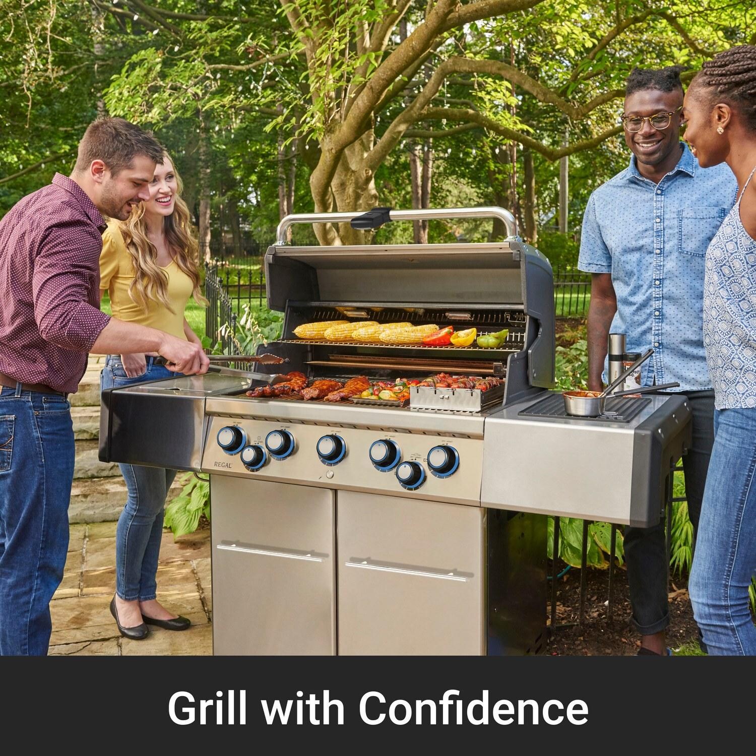 Broil King 958944 Regal S 590 PRO IR 5-Burner Propane Gas Grill With Rotisserie & Infrared Side Burner - Stainless Steel - Grill with Confidence - Lifestyle thumbnail