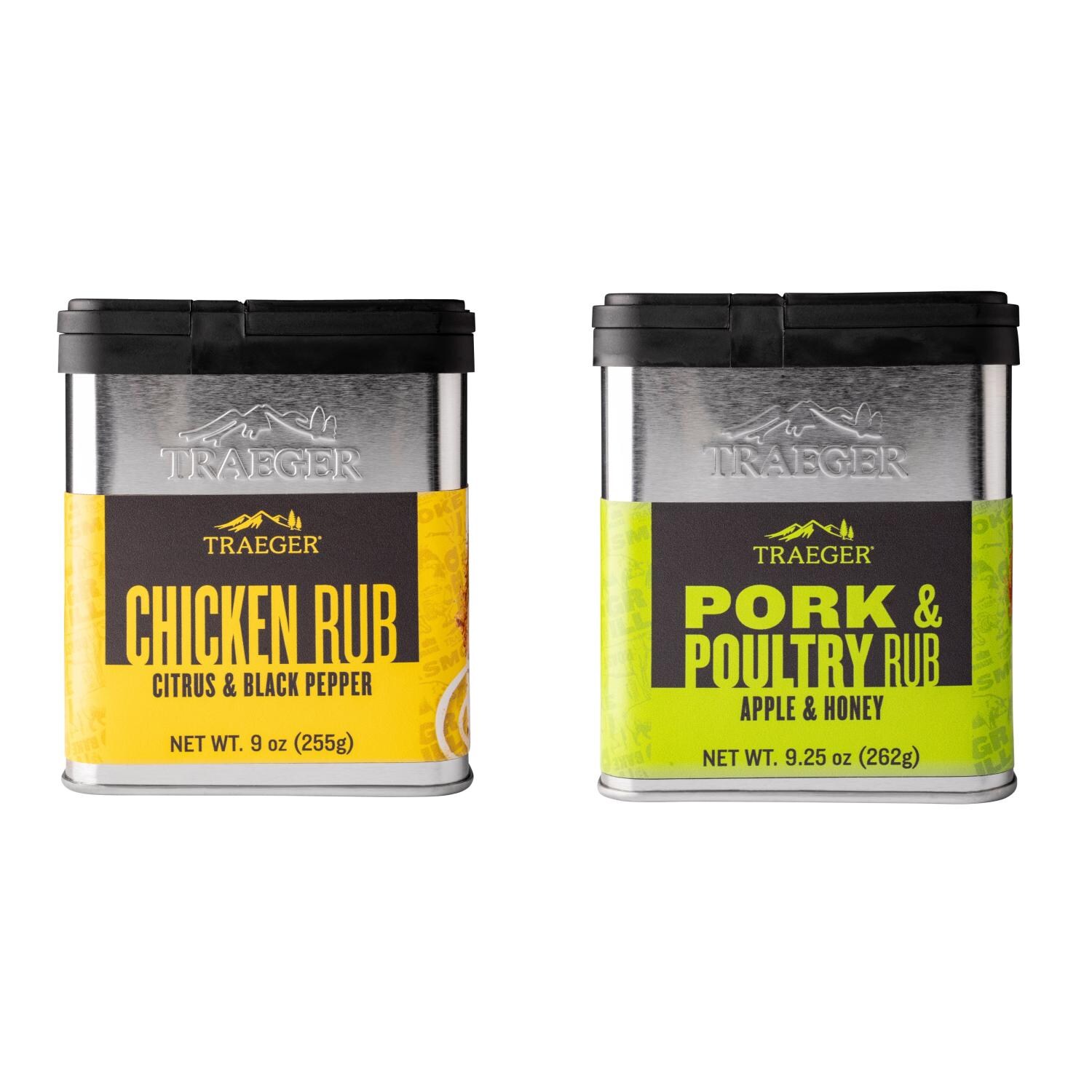Traeger Set 2-Pack Chicken Rub With Pork & Poultry Rub Seasoning - White Background thumbnail