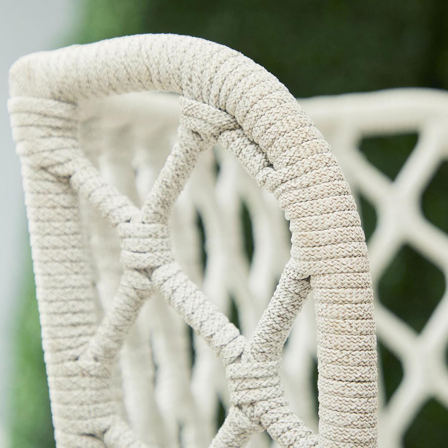 Lakeview Costa Brook Woven Rope Dining Wing Chair in White Speckle - Wing Detail thumbnail