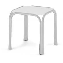 Telescope Casual 17 Inch Square Aluminum End Table With MGP Top - Textured Snow