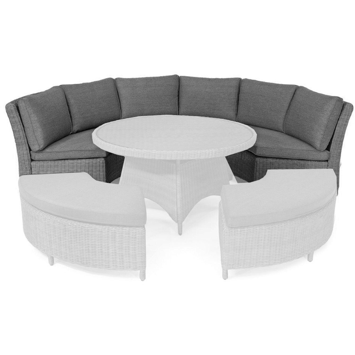 Palma 5 Pc Wicker Round Seating Set in Canvas Coal By KETTLER - 8 Person Round Sofa - Highlight - White Background thumbnail
