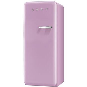Smeg 9.22 Cu. Ft. Left Hinge Retro Style Refrigerator / Freezer - Pink FAB28UPKL1
