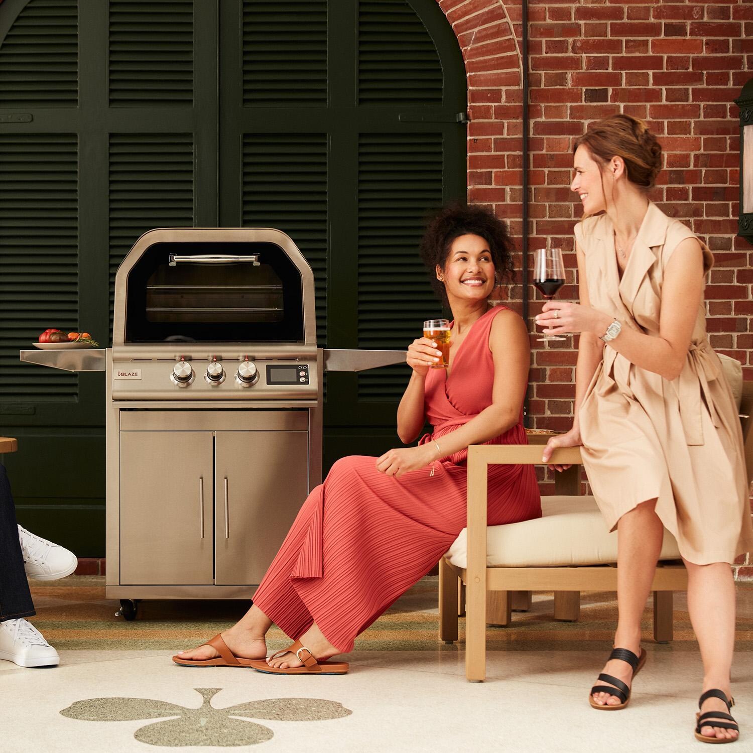 Blaze BLZ-26-PZOVN-LP 26-Inch Freestanding Propane Outdoor Oven W/ Rotisserie & Cart - Lifestyle thumbnail