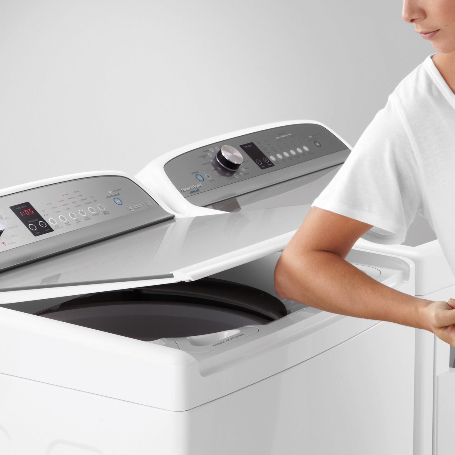 Fisher Paykel 4.0 Cu. Ft. AquaSmart 12 Cycle Top Load Washer W/ Glass Lid - White - WL4027P1 - Easy Open thumbnail