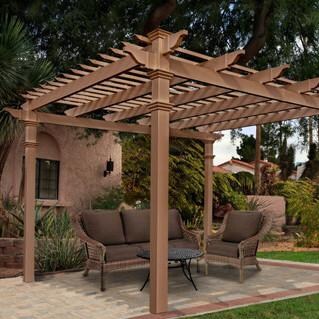New England Arbors Arcadia 10 X 10 Ft Composite Pergola