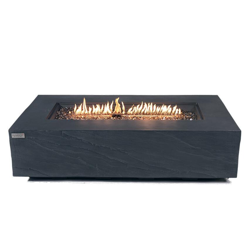 Elementi Cape Town OFG410SL-NG 56-Inch Natural Gas Slate Black Fire Pit Table - Fire Glass Lit thumbnail