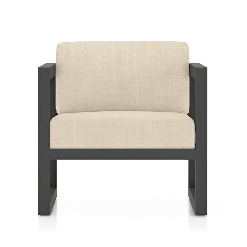 Misty Cove 2 Piece Seating Set In Slate w/Canvas Flax Cushions by Lakeview - Club Chair - White Background thumbnail