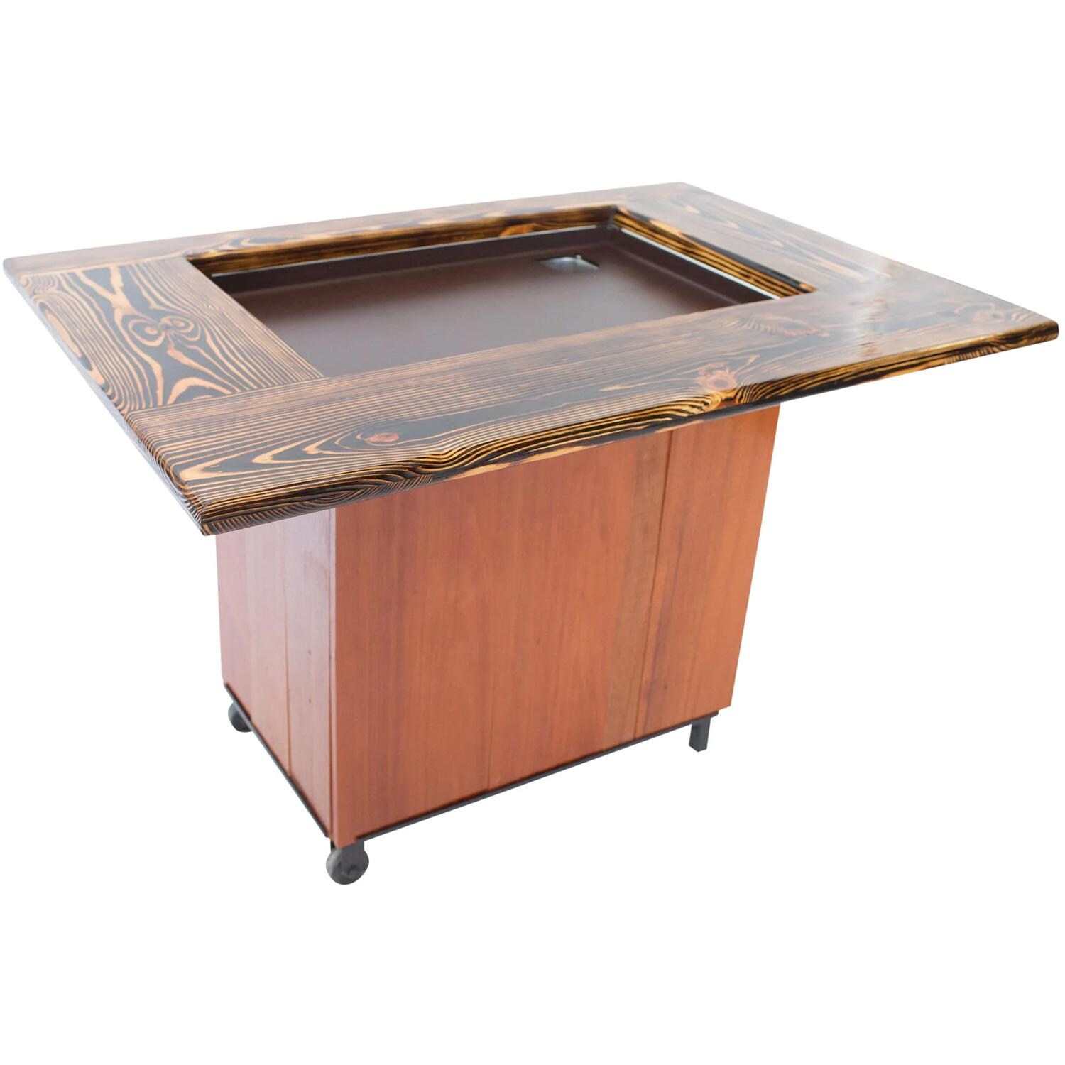 Backyard Hibachi BY-BHPOGAM Flattop Propane Gas Grill - African Mahogany - Angled View thumbnail