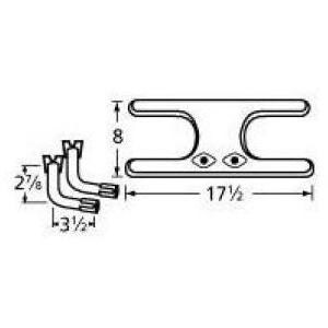 Stainless Steel H Twin, Forward, 3 Inch Offset Burner 11902-76602