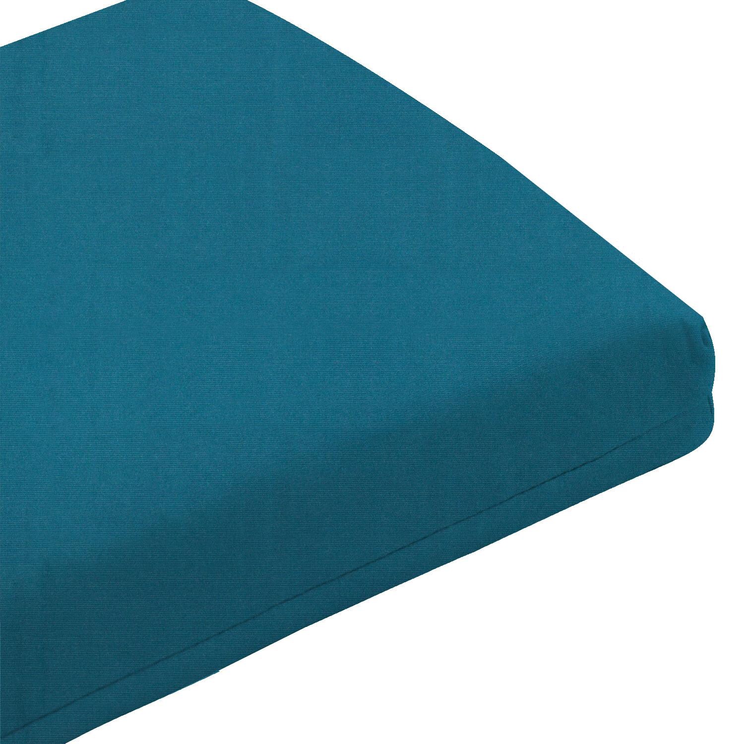 Sunbrella Spectrum Peacock Large Outdoor Replacement Bench Cushion W/ Knife Edge By UltimatePatio.com - Corner Detail thumbnail
