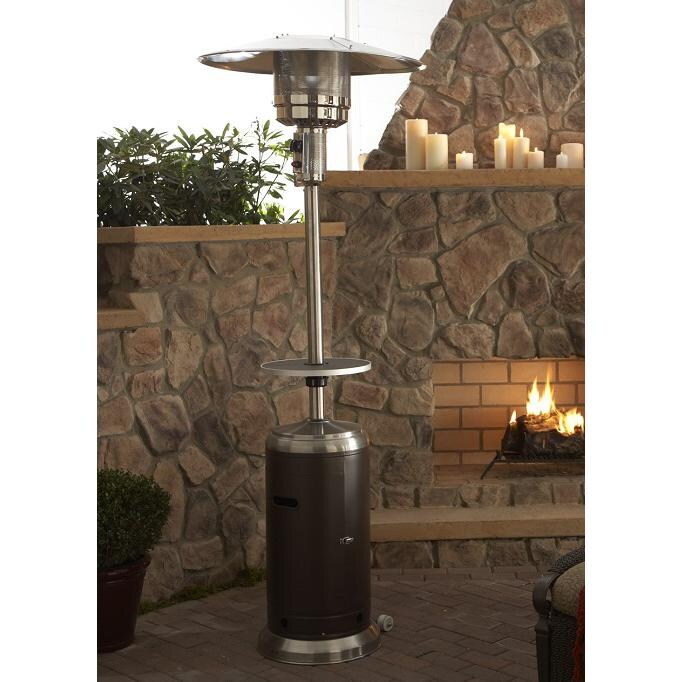 AZ Patio Heaters 41,000 BTU Propane Gas Patio Heater With Table - On Patio thumbnail