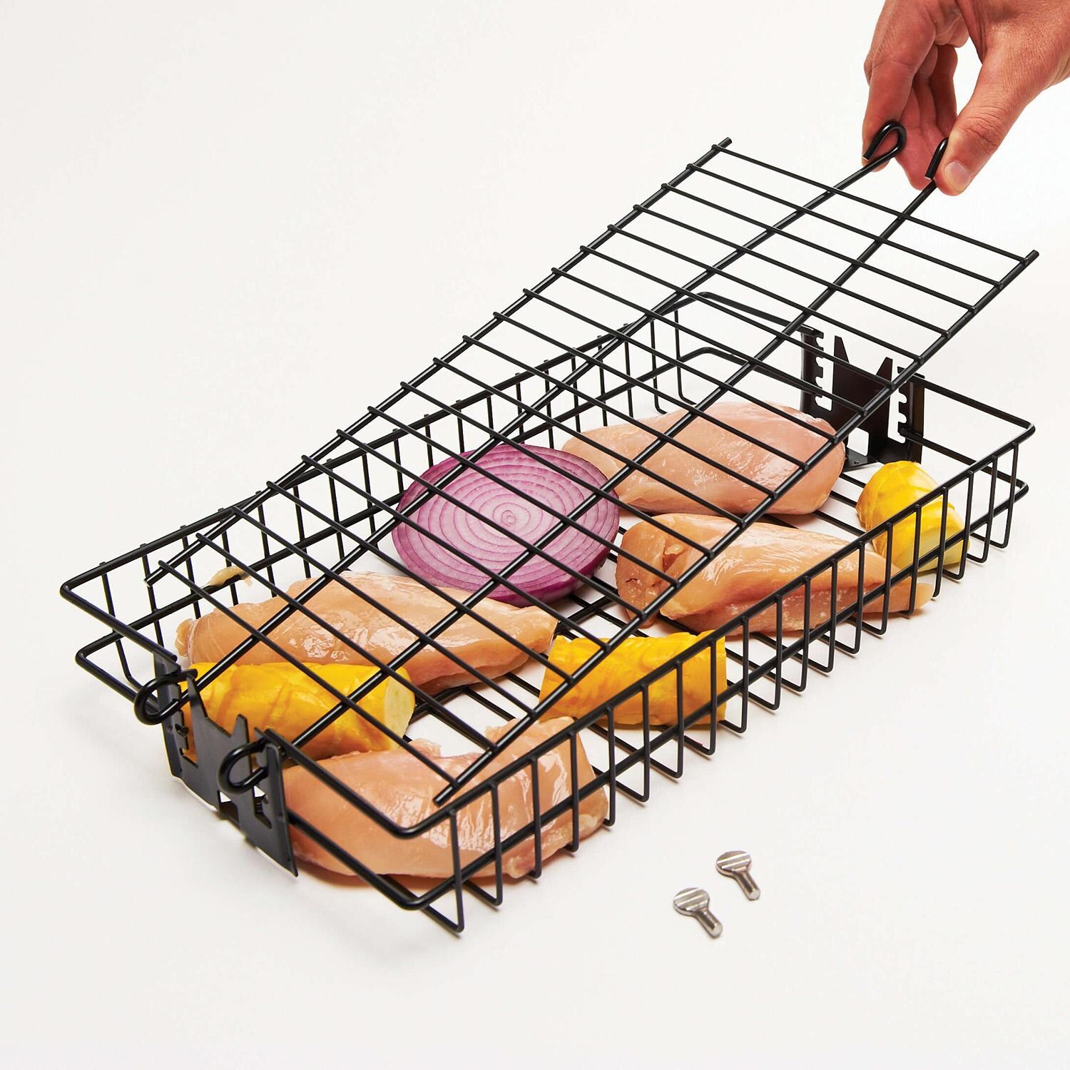 GrillPro Non-Stick Flat Spit Basket - 24785 - Closing - White Background thumbnail
