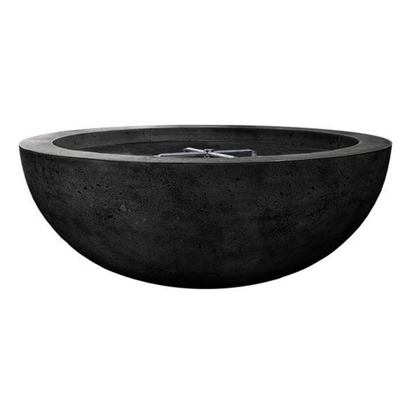 Moderno 4 48-in Round GFRC Propane Fire Bowl in Ebony by Prism Hardscapes