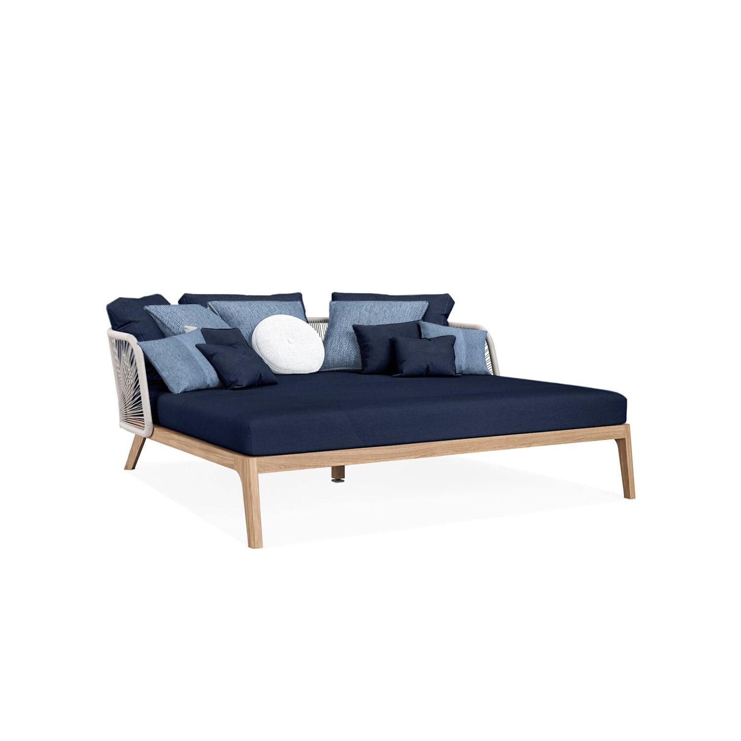 Willowlake Teak Daybed in Indigo by Lakeview Outdoor Designs - Side View - White Background thumbnail