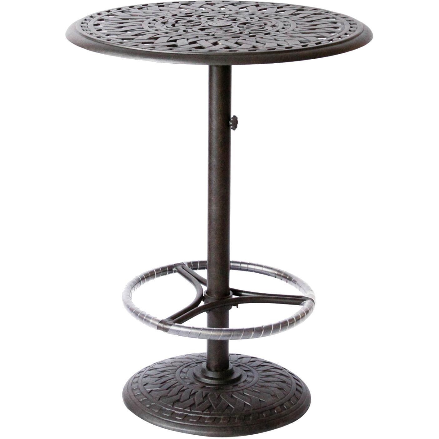 Darlee Series 60 30 Inch Cast Aluminum Pedestal Patio Bar Table