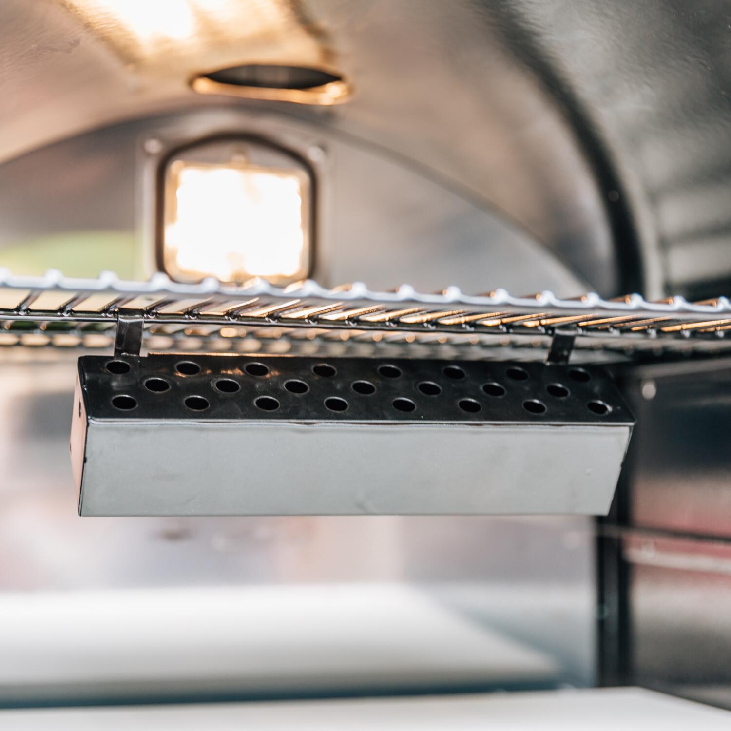 Summerset SS-OVFS-LP Freestanding Propane Gas Outdoor Pizza Oven - Smoker Box Installed thumbnail