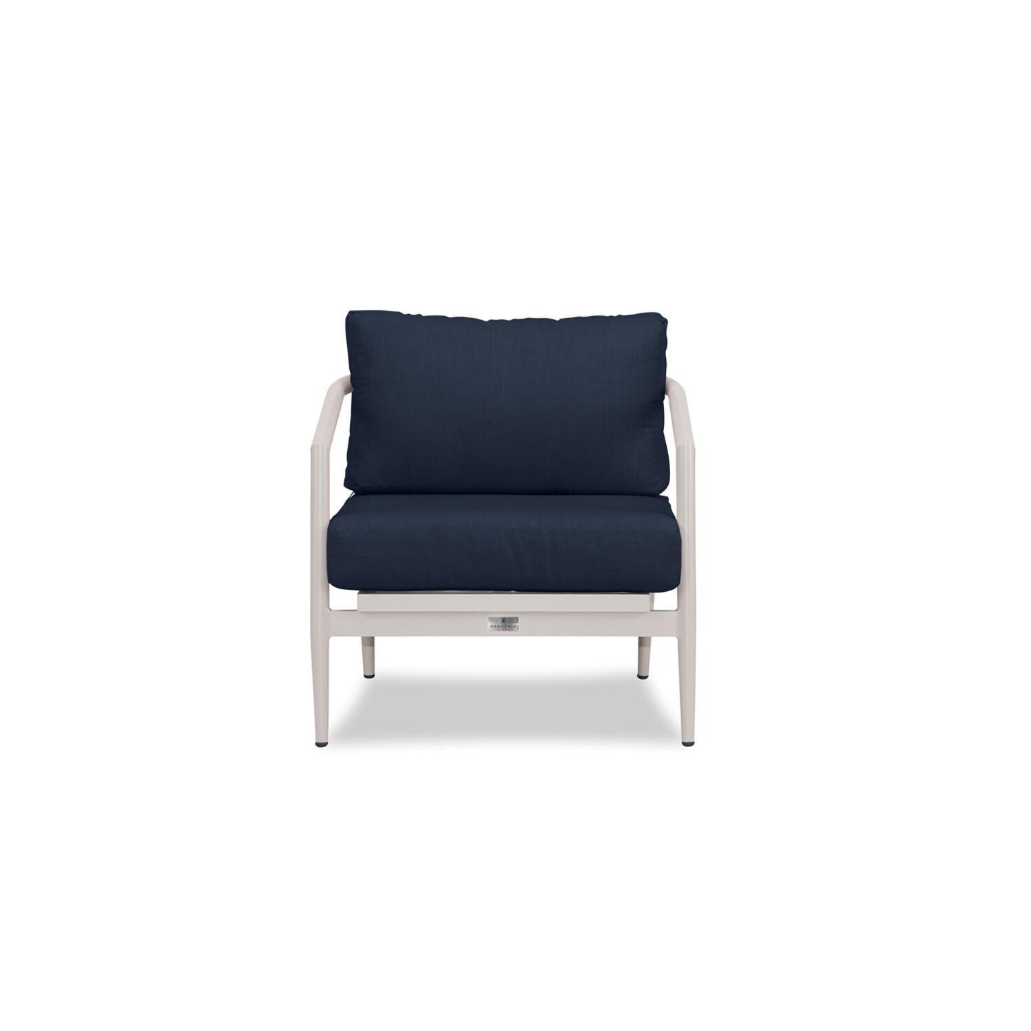 Lakeview Midnight Cove 5 Pc Aluminum Sofa Seating Set in Urban Stone/Spectrum Indigo - Club Chair - White Background thumbnail