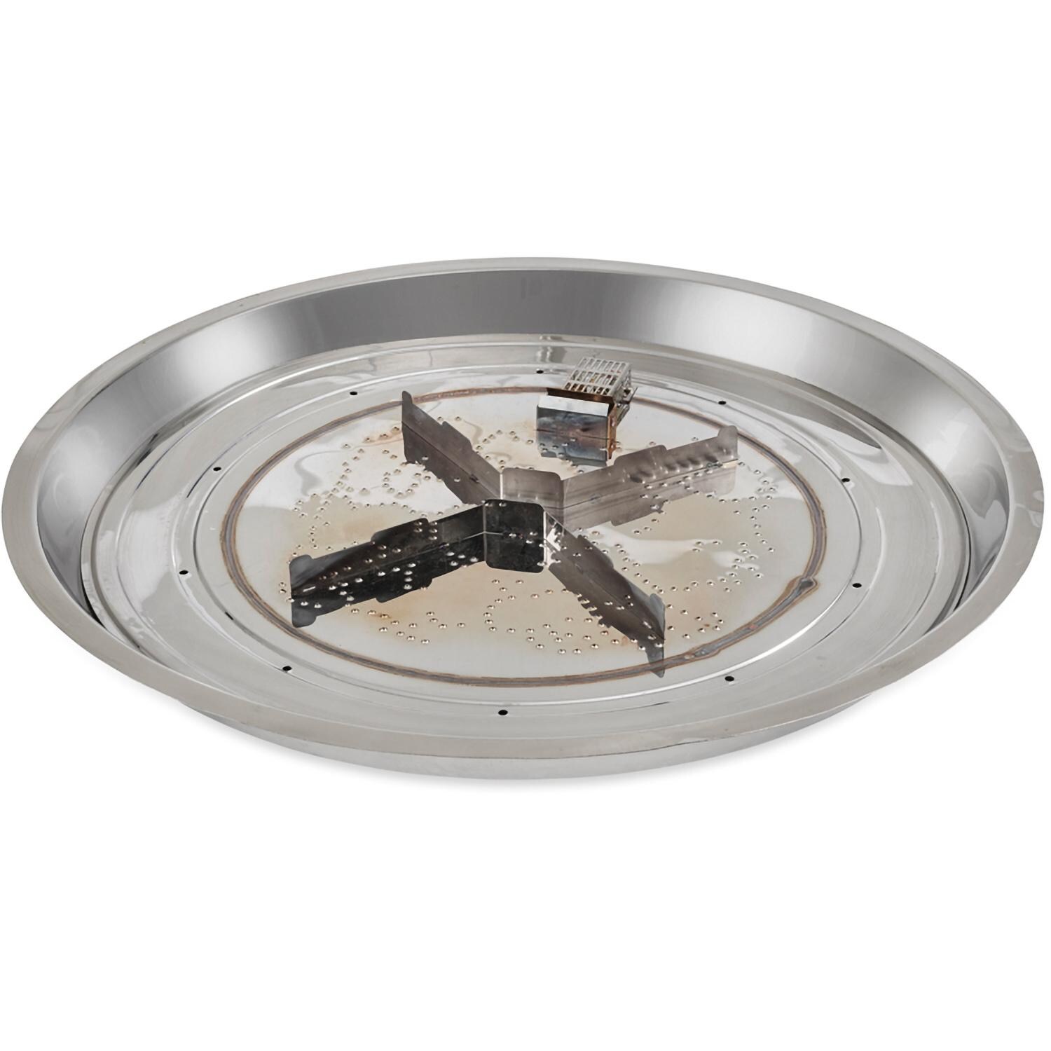 The Outdoor GreatRoom Company Crystal Fire Plus 32 Inch Drop-In Round 105,000 BTU Propane Fire Pit Burner Kit - Stainless Steel