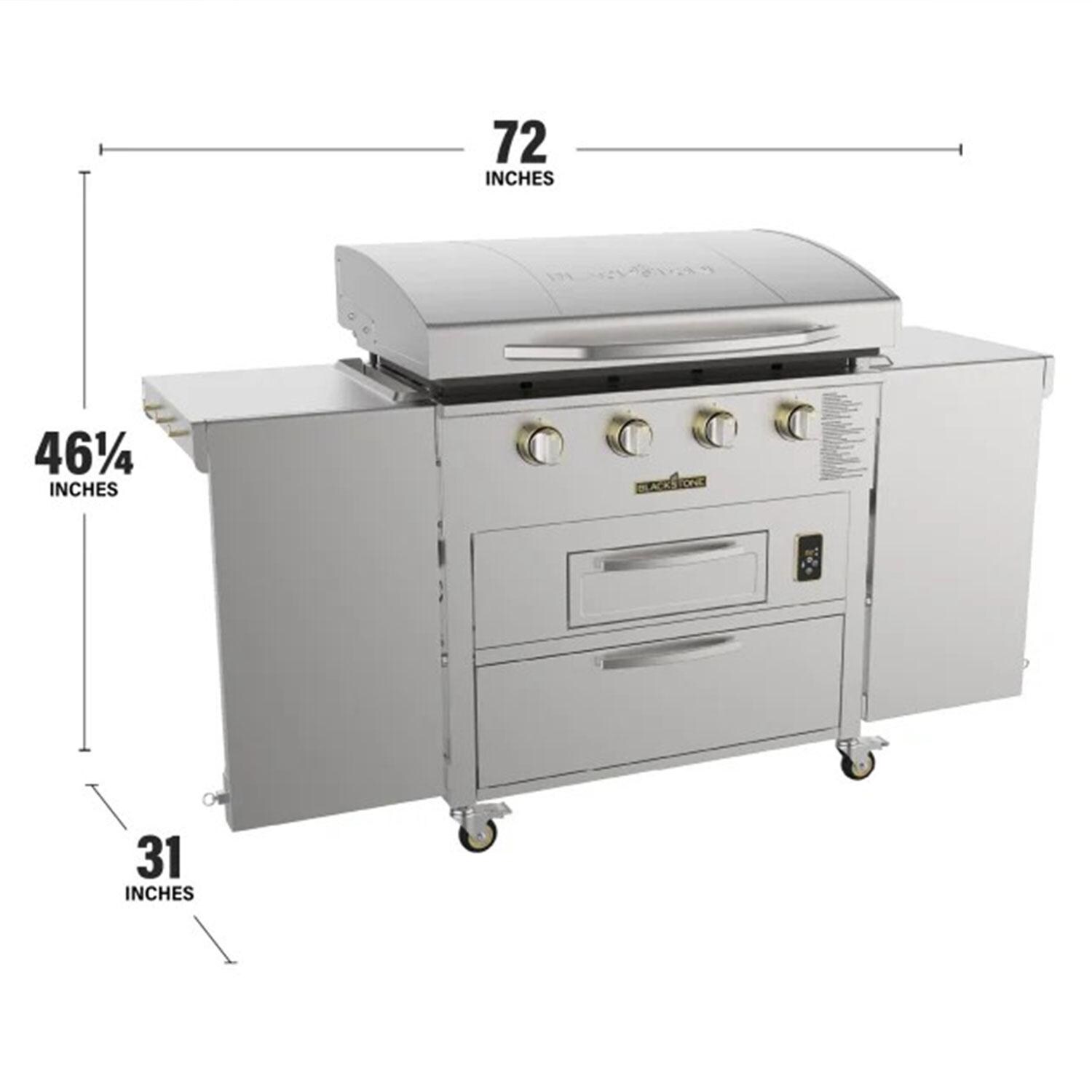 Blackstone 6006 Select 36-Inch Griddle Air Fryer Combo W/ Dual Side Tables And Storage Drawers - Dimensions - Dimensional thumbnail